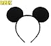 DSHZ Mickey Mosue ears for Girls Birthday Party with phone holder and whistling straits, miki mouse ears for girl, bow for kids and for Celebrations Ears Solid Black and Bow Minnie (Pack of 12)