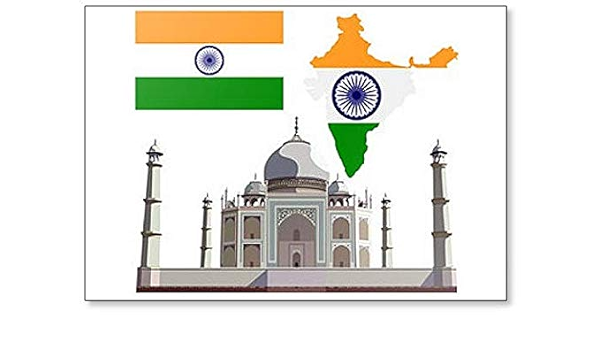 Imán para nevera con la bandera de la India y su territorio ...