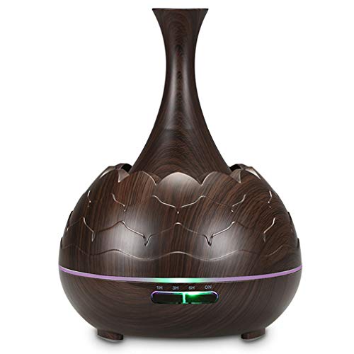 180ML Aromatherapy Diffuser,Essential Oil Diffuser for Baby, Bedroom,Office,Yoga,5 in 1 Ultrasonic Mist Humidifier,Adjustable Mist Levels,Timer,Low-Water Auto Shut-off (Dark Brown)