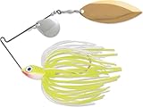 Terminator Super Stainless Spinnerbait-Colorado/Willow, Nickel/Gold Blade (Chartreuse White Shad, 1/4-Ounce)