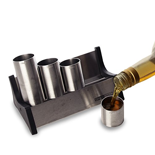 Stainless Steel Shot Rail Set with 25ml, 35ml, 50ml & 75ml Measures