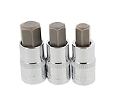 ABN 3 Piece 1/2in Drive Metric Hex Bit Socket Set, 12, 14, and 17 millimeters