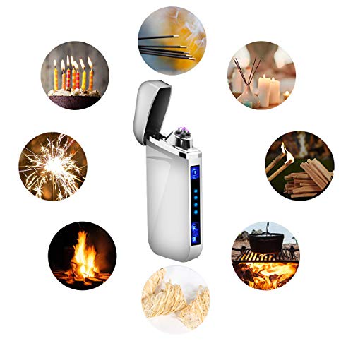 Lighter, Electric Plasma Arc Lighter Windproof USB Rechargeable Coil Lighter Magic Smart Cool Lighter for Camping, Fire Starter, Hunting, Backpacking,Hiking,EDC Gear