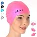 Firesara Swim Cap, Original Updated Swimming Cap 3D Ergonomic Design Comfortable Durable Ear Protection for Women Kids Adults Men Boys Girls for Long or Short Hair with Nose Clip and Ear Plugs (Pink)