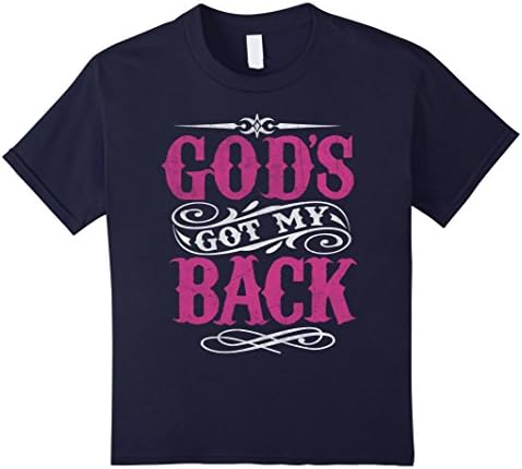 Kids Christian Shirt God's Got My Back Christian Gift 12 Navy