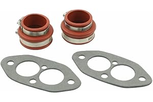 EMPI Dual Port Intake Installation Kit, Rubber, Red Boots, Compatible with Dune Buggy