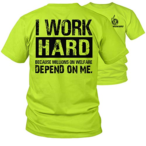 Welfare - Hi Vis Safety Yellow Funny Construction Work Shirt (LG)