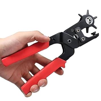 Heavy Duty Revolving Metal Hole Punch Pliers Repair Tool Multi Tools for Leather Strap Waist Belt Waist Band