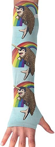 Narwhal Leopard Snuggie Rainbow Unisex Protection Hand Cover Arm Sleeves Cool Cover Sun For Outdoor Activities 1 Pair