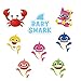 60pieces Shark Cupcake Toppers Shark Theme Party Supplies- Shark Family Baby Shower Birthday Party Decorations