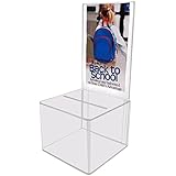 My Charity Boxes - Pack of 2 - Clear Acrylic Display Donation Box - Ballot Box - Ticket Box - Suggestion Box.