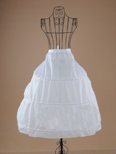 generic women's nylon 3 hoop petticoat (st-1190_white)