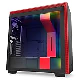 NZXT H710i - CA-H710 i-BR - ATX Mid Tower PC Gaming Case - Front I/O USB Type-C Port - Quick-Release Tempered Glass Side Panel - Vertical GPU Mount - Integrated RGB Lighting - Black/Red
