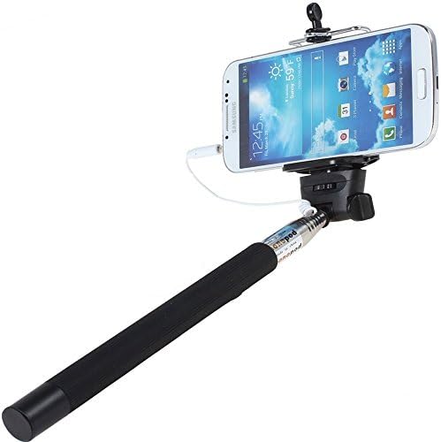 Selfie Stick Monopod - Extendable Wireless Cable Control - Self Portrait Travel Selfie Pole with Adjustable Phone Holder For iPhone 4 4s 5 5s 5c 6 Samsung HTC and all other Smartphones - No Bluetooth Matching and Charging free Increased Phone Battery Life
