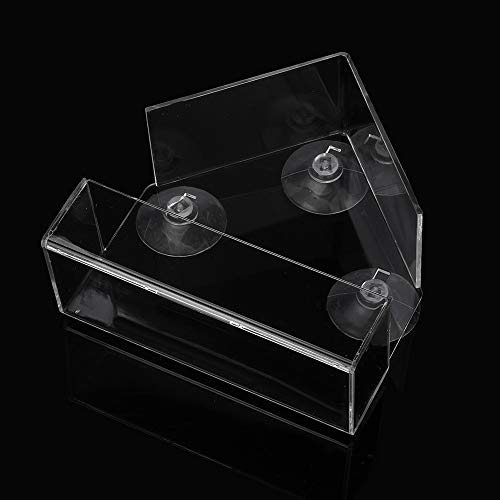 Fueyou Window Bird Feeder with Strong Suction Cups and Seed Tray, Outdoor Birdfeeders for Wild Birds Finch Hanging Birdhouse Kits Drain Holes 3 Extra Suction Cups