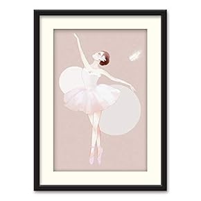 Black Framed Canvas Wall Art Elegant Ballerina Home Artwork Decoration for Living Room, Bedroom - 23x31 inches