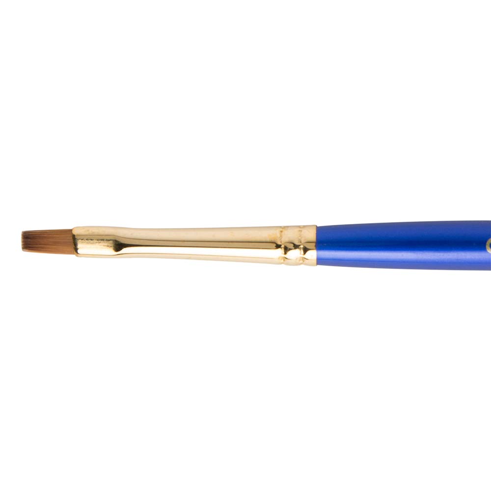 Daler-Rowney Sapphire Watercolour Brush, Sable & Synthetic Blend, Short Handle, Flat Shader, 2