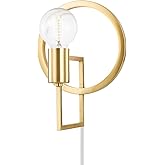 Mitzi HL637201-AGB Tory - 1 Light Plug-in Sconce 11 inches Tall and 8.25 inches Wide - Aged Brass