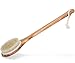 Janrely Bath Dry Body Brush Natural Bristles Back Scrubber With Long Wooden Handle For Cellulite And Exfoliating