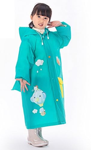 ColorDrip Kids Children EVA Hooded Raincoat Lightweight Rain Poncho Waterproof Rain Cape for Rainy Days (L)