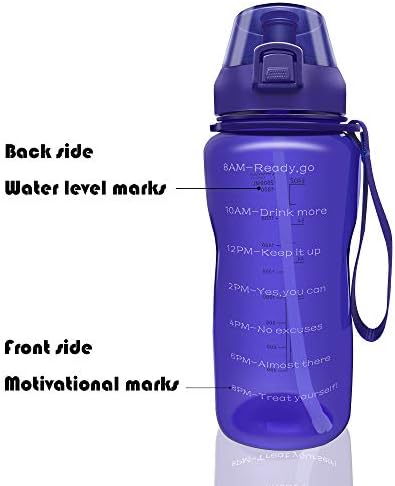 Clear water bottle with straw and open cap, priced at $18.79.
