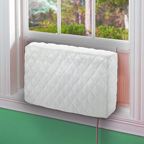 LBG Products Indoor Air Conditioner Cover for Window AC Units,White Double Insulation Windblock, Medium Size 25''L x 17''H x 4''D