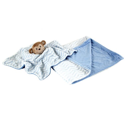 Hudson Baby Plush Security Blanket Set, Monkey