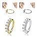 Fake Hoop Nose Ring-Stainless Steel 8 pcs Mens Fake Nose Rings Prevent Allergy No Fading Personality Lip Ear Rings for Women Men