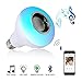 Remote-Controlled Music Led Light Bulb with Bluetooth Speaker RGB Built-in Audio Speaker,Tuscom (White + RGB)