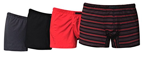 Perry Ellis Portfolio - Men's Cotton Stretch Boxer Briefs (4 Pairs) - 960588 (Medium, Black/Intensity/Black)