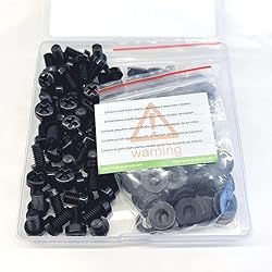 Pzsmocn 150 Pieces/50 Sets M6*10 mm Plastic Black