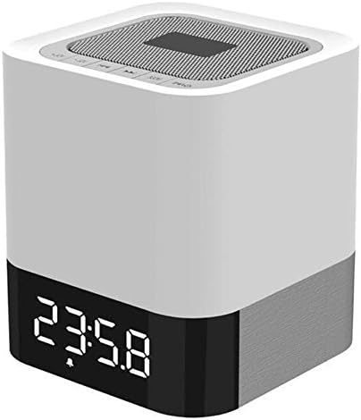VSSPEED LED Bluetooth Speaker, All-in-1 Portable Wireless Speakers with LED Table Lamp, Alarm Clock, Hands-Free Speakerphone with Mic, Support TF Card for Smartphones and All Audio Enabled Devices