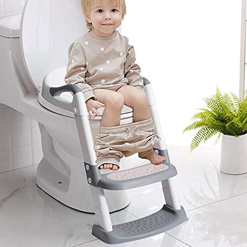 Potty Training Seat with Step Stool Ladder (2 Cushions Includ.), Potty