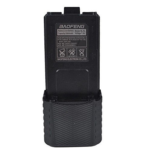 BaoFeng BL-5 Extended 3800mAh 7.4V Li ion Battery for Baofeng UV-5R 5RE F8+ F9 (Black)