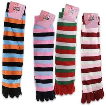 Download 4 Pairs 14"L Long Toe Socks For Women at Amazon Women's ...