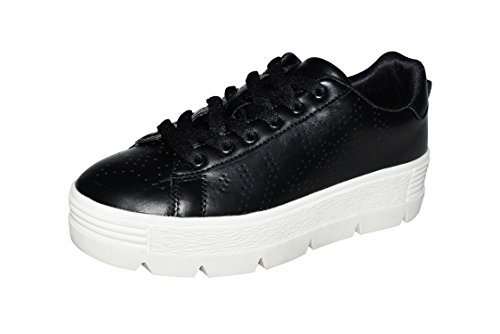 Roxy Rose Platform Shoes For Women Quilted Shoelaces Square Toe