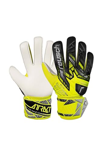 Reusch Attrakt Solid Junior Grippy Goalkeeper Gloves Children Teenagers Football Gloves for Boys and Girls Suitable for All Weather Conditions and Pitch Surfaces