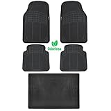 BDK BLACK 5 Piece Set Premium Heavy Duty Odorless Mats for Fiat 500 Hatch Abarth