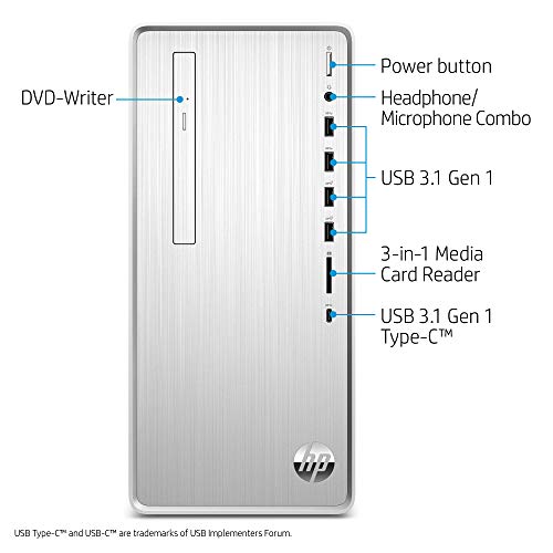 HP Pavilion Desktop Computer, Intel Core i3-9100, 8GB RAM, 1TB Hard Drive, 256 GB SSD, Windows 10 (TP01-0030, Silver) - Image 3