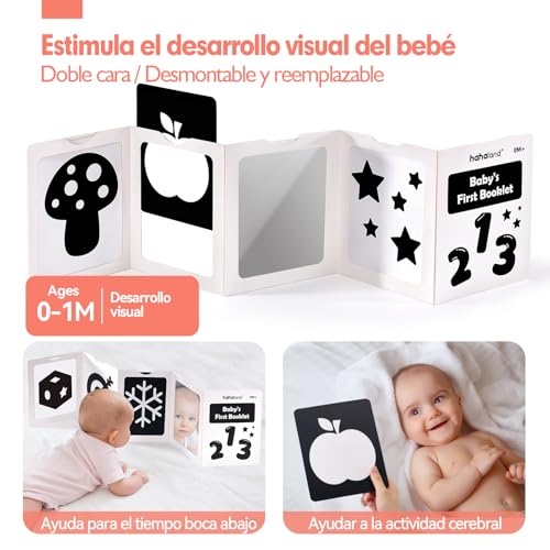 hahaland Baby Toys 0-3 Months - Black and White Sensory Toys for Babies 0 3 6 Months, Tummy Time Stimulation Games Gifts Baby 0-6 Months 30 Pieces Set