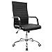 Furmax Ribbed Office Chair High Back PU Leather Executive Conference Chair (79p0 black)