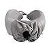 Kingta U Shape Portable Memory Foam Travel Pillow Best for Camping,Studying,Traveling and Working (Grey)