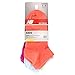New Balance Children's No Show Socks (6 Pack), White/Purple/Blue/Green/Yellow/Orange/Pink, Shoe Size 9.5-3