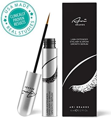 Ari Brands BEST Eyelash & Eyebrow Growth Serum - Clinically Proven Eyelash Enhancing Natural Conditioner Serum for Visibly Longer & Fuller Lashes and Brows. Lash Growth Serum. Brow Treatment.