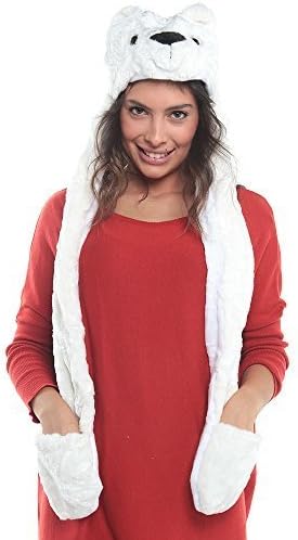 Polar Bear Animal Hat Full Hood with Paws