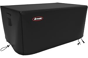 ATYARD Gas Fire Pit Cover Rectangular 54x35x24 inch - Waterproof Windproof Anti-UV Heavy Duty Patio Firepit Furniture Covers Black