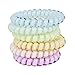 [SHUGOS] Spiral Hair Ties, Cute Tele Phone Ponytail Holder Plastic Coil Bands for Women (6 Pack) Pastel Palette