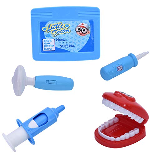 Kids Educational Doctor Kit | 35PCS Pretend Play Set Medical Kit w/Doll Carrying Case | Dentist Medical Role Play Learning Toy Doctor Playset Gifts for Child,Toddlers, Boys & Girls (Blue)