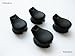 Four New Black - Eartips / Earbuds for Plantronics M20 Universal Bluetooth Headset and Free Yalokin Cleaning Cloth (Random Color) 6x6