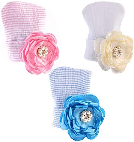 Upeilxd Newborn Hospital Hat Infant Baby Hat Caps with Bow Soft Cute Nursery Beanie Hat